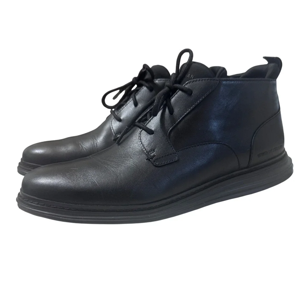 Cole Haan Original Grand Chukka Boots Mens 9.5 Black Leather Excellent C38771
